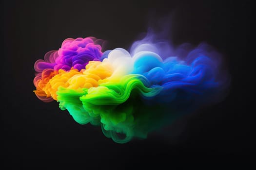 Abstract colorful ink and smoke waves