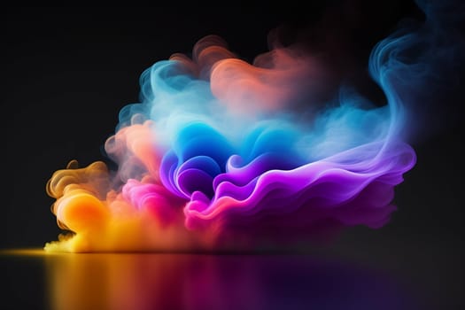 Abstract colorful ink and smoke waves