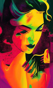 Colourful modern abstract woman face. Hand drawn digital art  illustration,Colourful modern abstract woman face. Hand drawn digital art  illustration