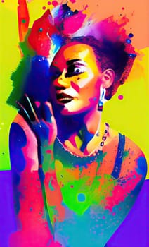 Colourful modern abstract woman face. Hand drawn digital art  illustration,Colourful modern abstract woman face. Hand drawn digital art  illustration