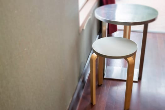 Room interior coffee shop with comfortable furniture, stock photo