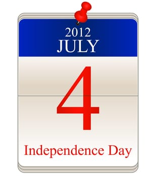 Vector of calendar for 4th July for Independence Day