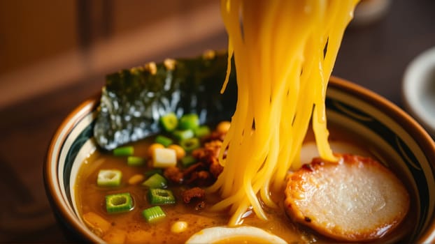 Pan-Asian soups, a combination of bright aromas, rich broths and a harmony of flavors that reflects the culture of Asia. High quality photo
