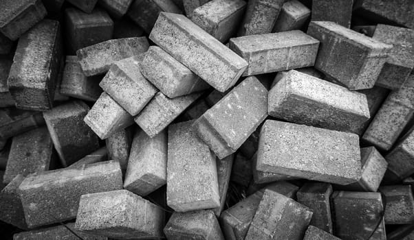 Detail of construction material to make pedestrian streets