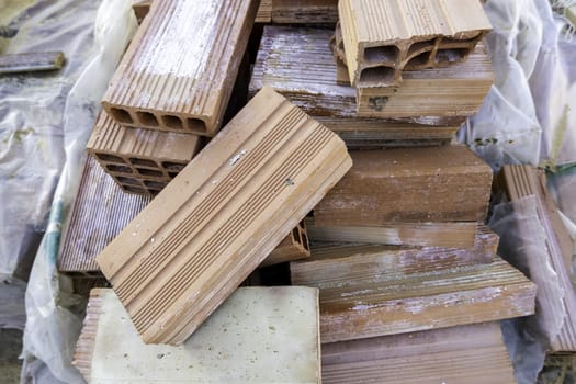 Detail of construction material to make houses and walls, masonry