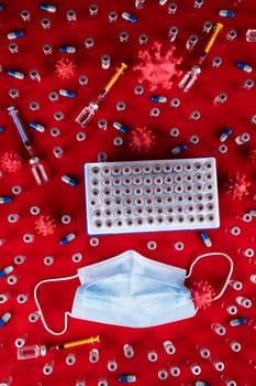 Medical mask for protection against corona virus, SARS pandemic background