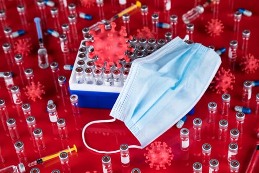 Medical mask for protection against corona virus, SARS pandemic background