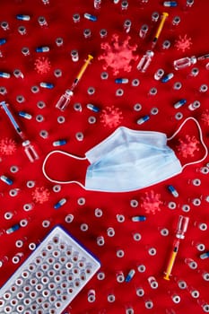 Mask and corona virus protection isolated, pandemic background