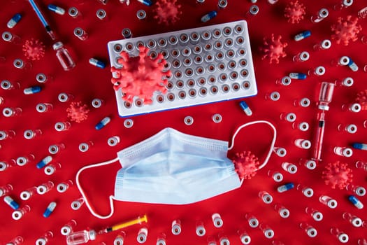 Medical mask for protection against corona virus, SARS pandemic background