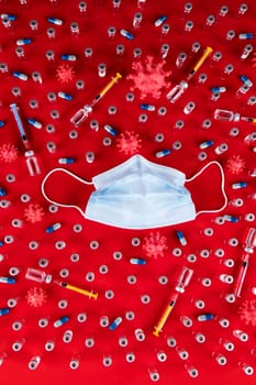 Medical mask for protection against corona virus, SARS pandemic background