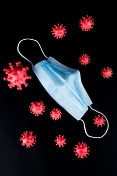 Medical mask for protection against corona virus, SARS pandemic background