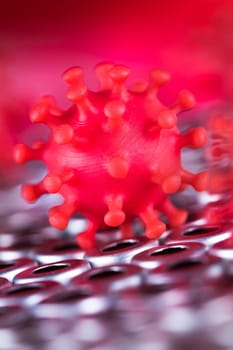 Virus cells, epidemic coronavirus background