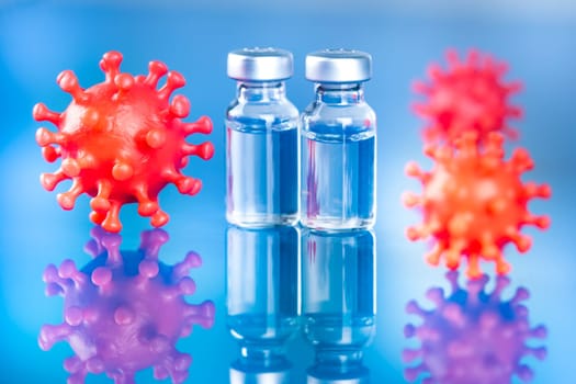 Ampoules with covid 19 vaccine