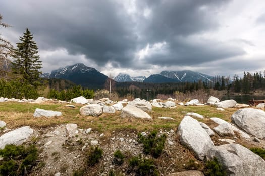 Beautiful view of the Slovakia mountains with cloudy sky