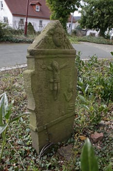 Old tombstones at the church in Kalletal-Talle