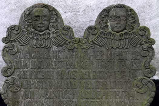 Old tombstones at the church in Kalletal-Talle