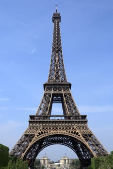 Details of a view of the Eiffel Tower at Paris with Trocadero.