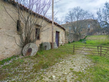 Watermill facilties of Sotofermoso Palace, 16th century remains building. Abadia, Caceres, Spain