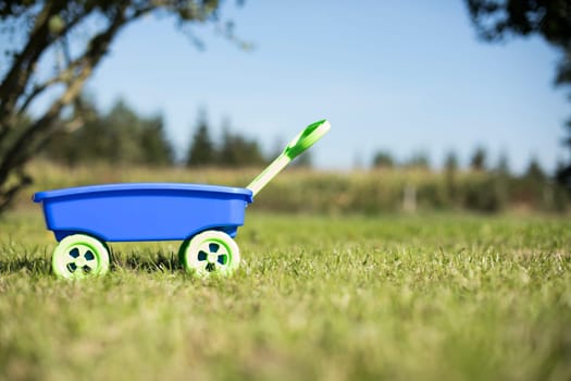 Toy cart on the grass