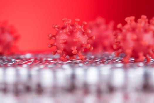 Virus cells in infected, Pandemic medical health