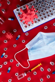 Medical mask for protection against corona virus, SARS pandemic background