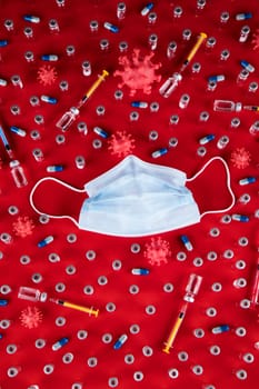 Mask and corona virus protection isolated, pandemic background