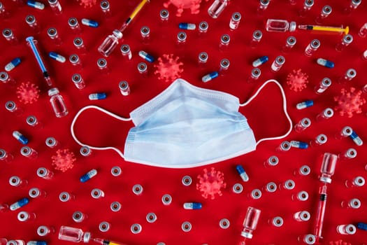 Mask and corona virus protection isolated, pandemic background