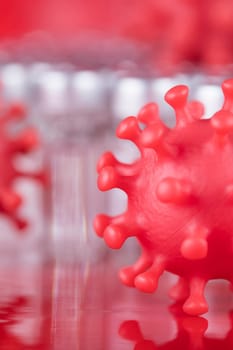 Virus cells, epidemic coronavirus background