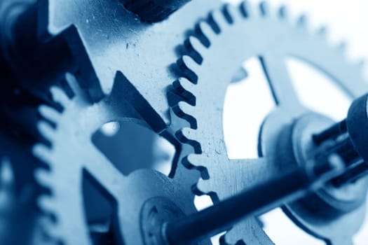 mechanical clock gear macro close up