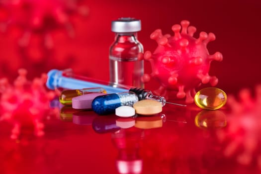Virus close up, SARS, coronavirus pandemic background