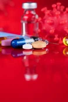 Virus cells in infected, Pandemic medical health