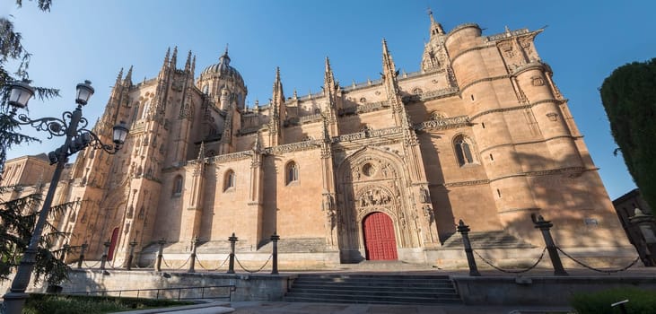 Panoramic photo of Salamanca catedral in Spain.