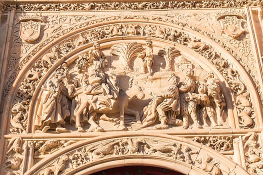 Photo detail of part of the Salamanca catedral in Spain.