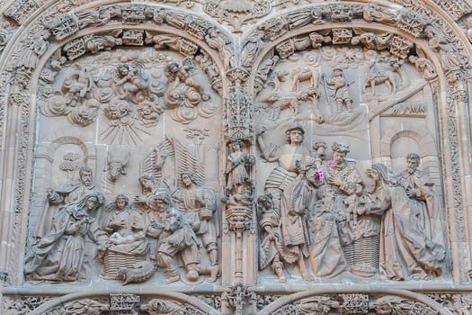 Photo detail of part of the Salamanca catedral in Spain.