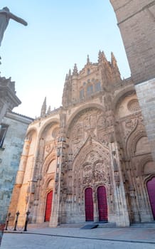 Photo detail of part of the Salamanca catedral in Spain.