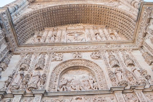 Exterior views facade of San Esteban Convent in Salamanca (Spain).