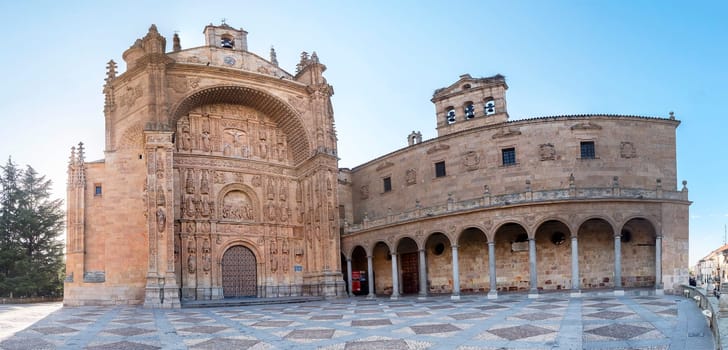 Exterior views facade of San Esteban Convent in Salamanca (Spain).