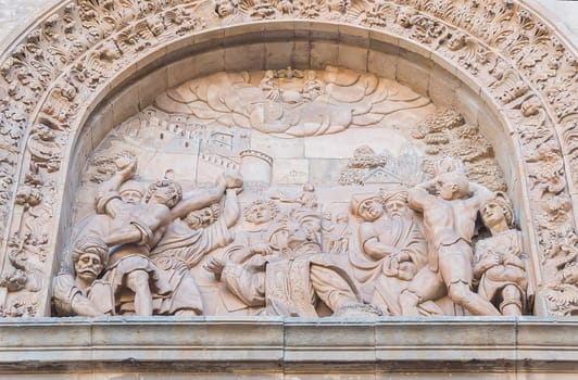 Exterior views facade of San Esteban Convent in Salamanca (Spain)