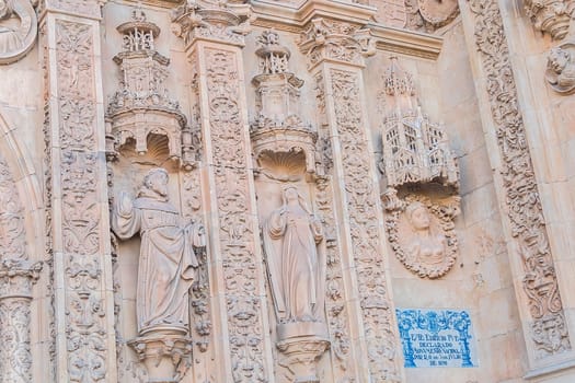 Exterior views facade of San Esteban Convent in Salamanca (Spain).