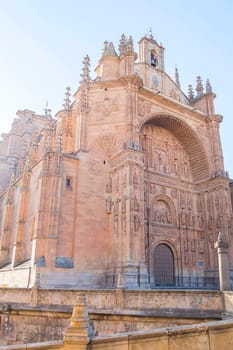 Exterior views facade of San Esteban Convent in Salamanca (Spain).