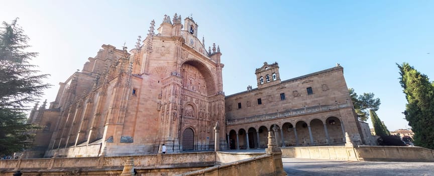Exterior views facade of San Esteban Convent in Salamanca (Spain).