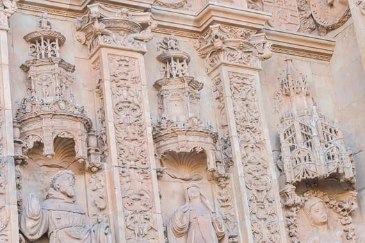 Exterior views facade of San Esteban Convent in Salamanca (Spain).