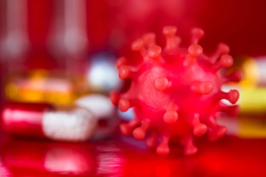 Virus cells, epidemic coronavirus background