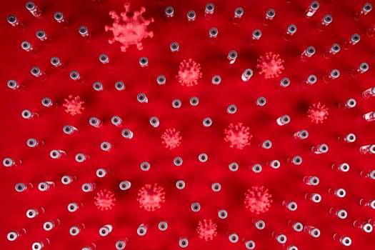 Virus cells in infected, Pandemic medical health