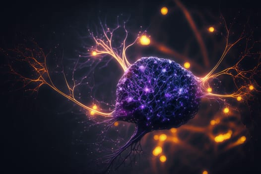 Neuronal network with electric activity. Generative AI