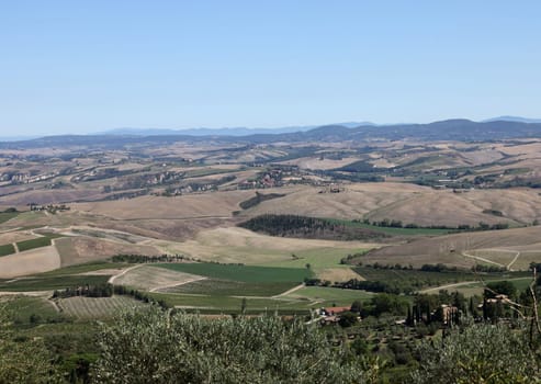 The rural landscape near Pienza in Tuscany. Italy