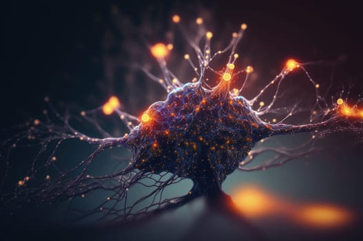 Neuronal network with electric activity. Generative AI