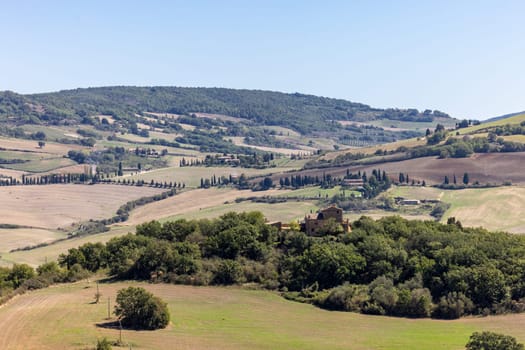 The rural landscape near Pienza in Tuscany. Italy
