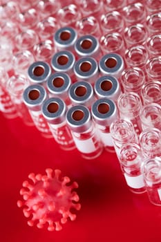 Ampoules with covid 19 vaccine