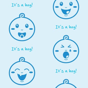 Cute baby boy pattern, wallpaper